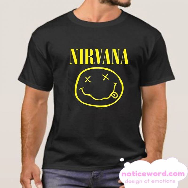 AWDIP Men’s Official Nirvana Smiley smooth T Shirt