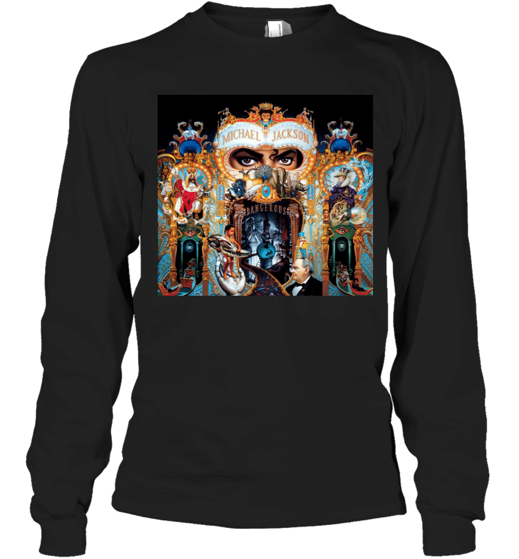 TornadoT Michael Jackson Dangerous Men’S Round Neck Music 748 Long Sleeve