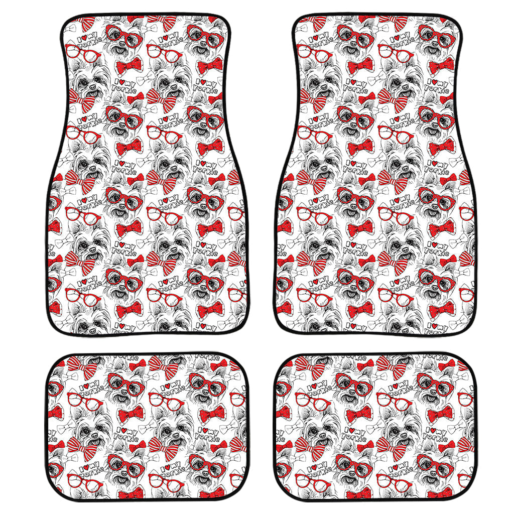 Lovely Yorkshire Terrier Pattern Print Front And Back Car Floor Mats, Front Car Mat