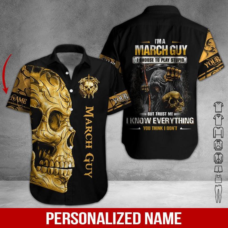 March Guy Custom Name Hawaii Shirt For Men Women Ha42190