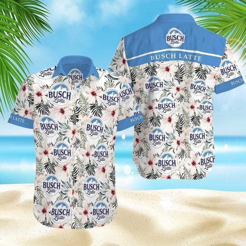 Beach Shirt Check Out This Awesome Busch Latte Flower Hawaiian Aloha Shirts H