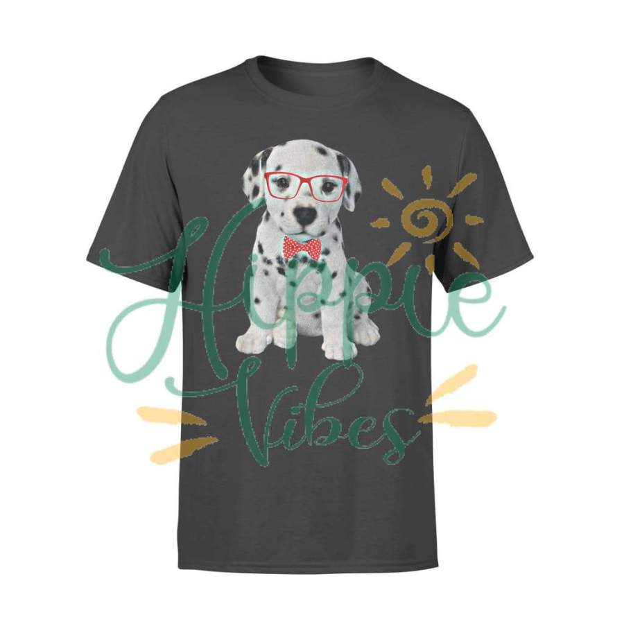 Dog gift idea Cute Baby Dalmation Puppy Wearing Glasses T-Shirt – Standard T-shirt