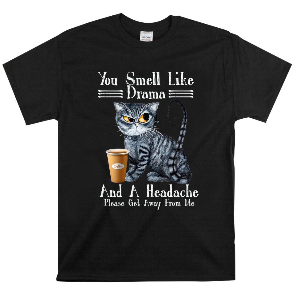 You Smell Like Drama – And A Headache Cat Lover T Shirts – Trending Personalized