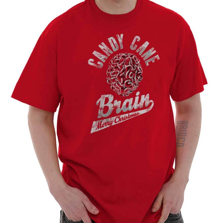 Candy Cane Brain Trendy Cool Fashion Funny Christmas Gift Ideas T-Shirt Tee