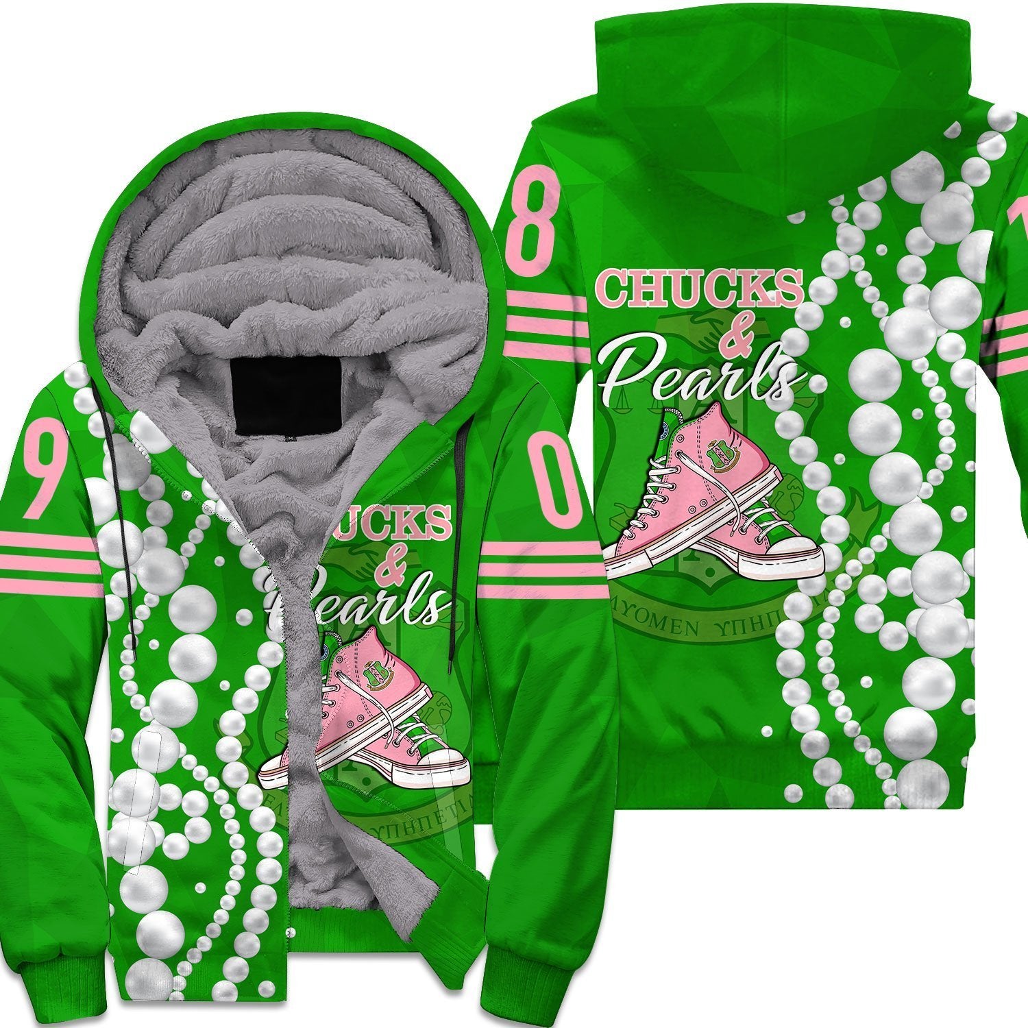 Greek Life Hoodie – Alpha Kappa Alpha K.H Pearls Sherpa Hoodie J5