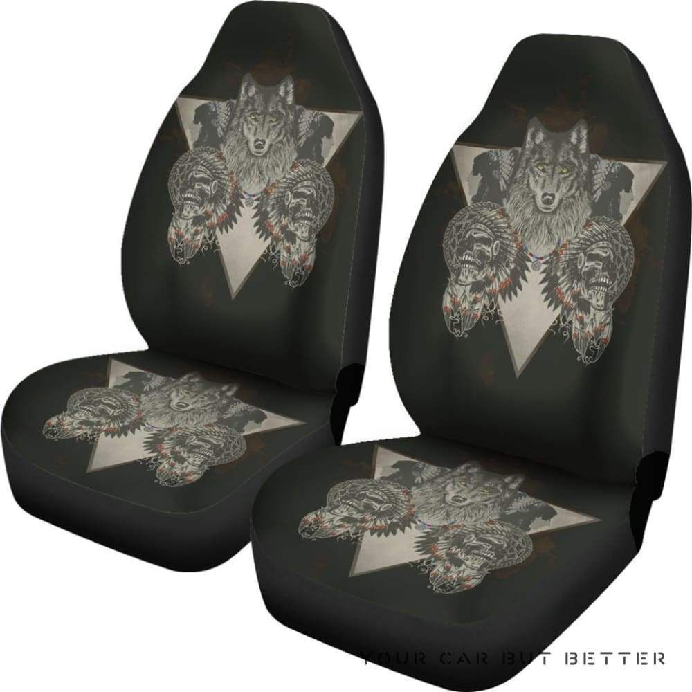 Wolf & Skulls Custom Car Seat Covers 205621