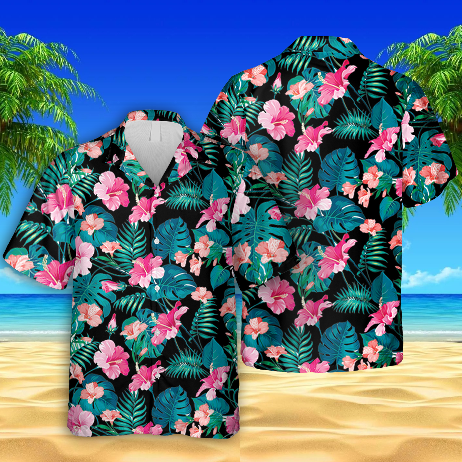 Tropical Hibicus Hawaii Summer Shirt For Men Ha107733