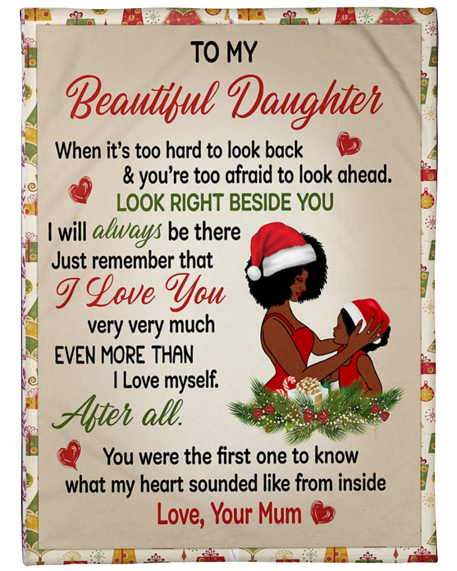 To My Daughter From Mom, I Will Always Be There Just Remember That I Love You, Christmas Fleece Blanket Home Decor Bedding Couch Sofa Soft And Comfy Cozy