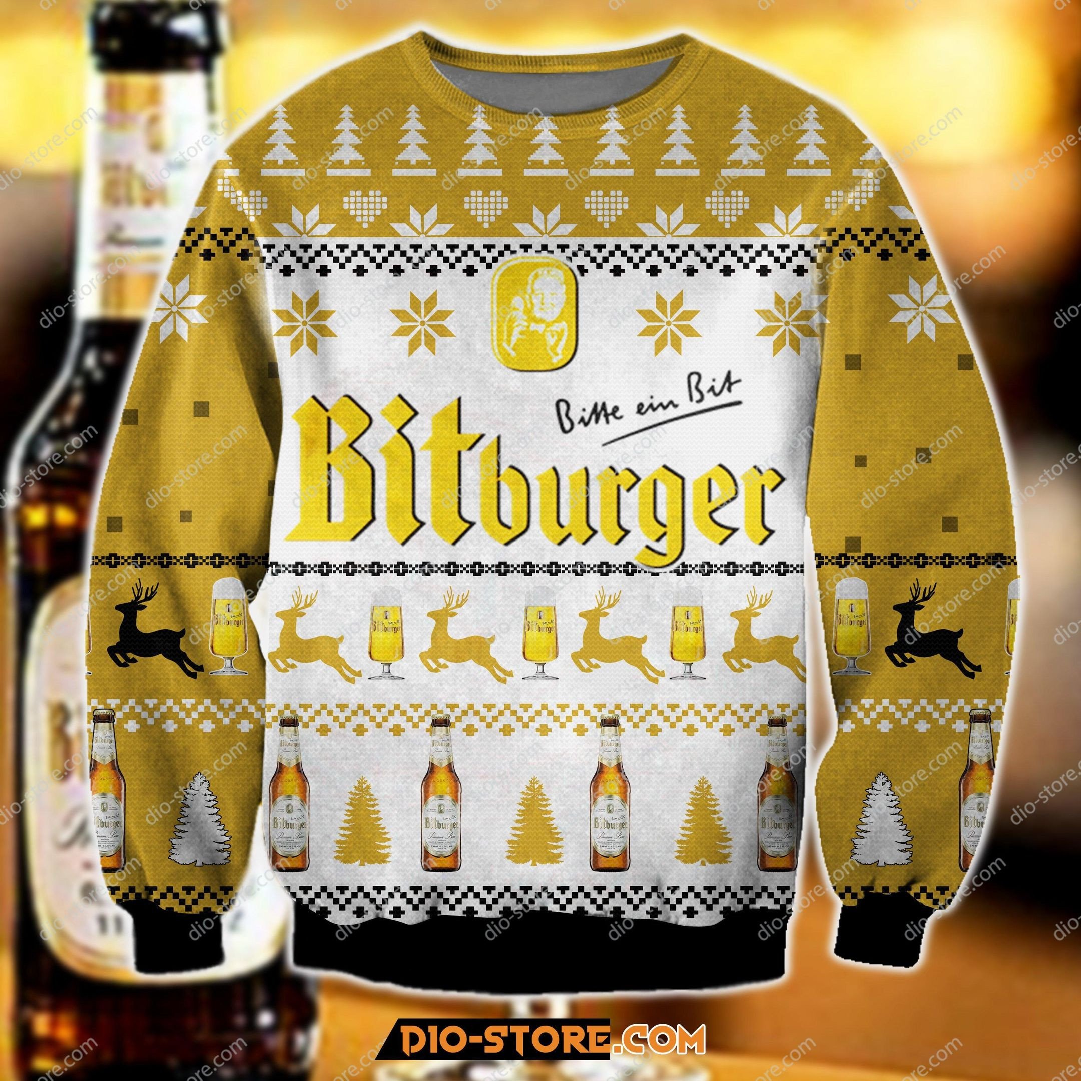 Bitburger Knitting Pattern 3D Print Ugly Christmas Sweater 1 2021