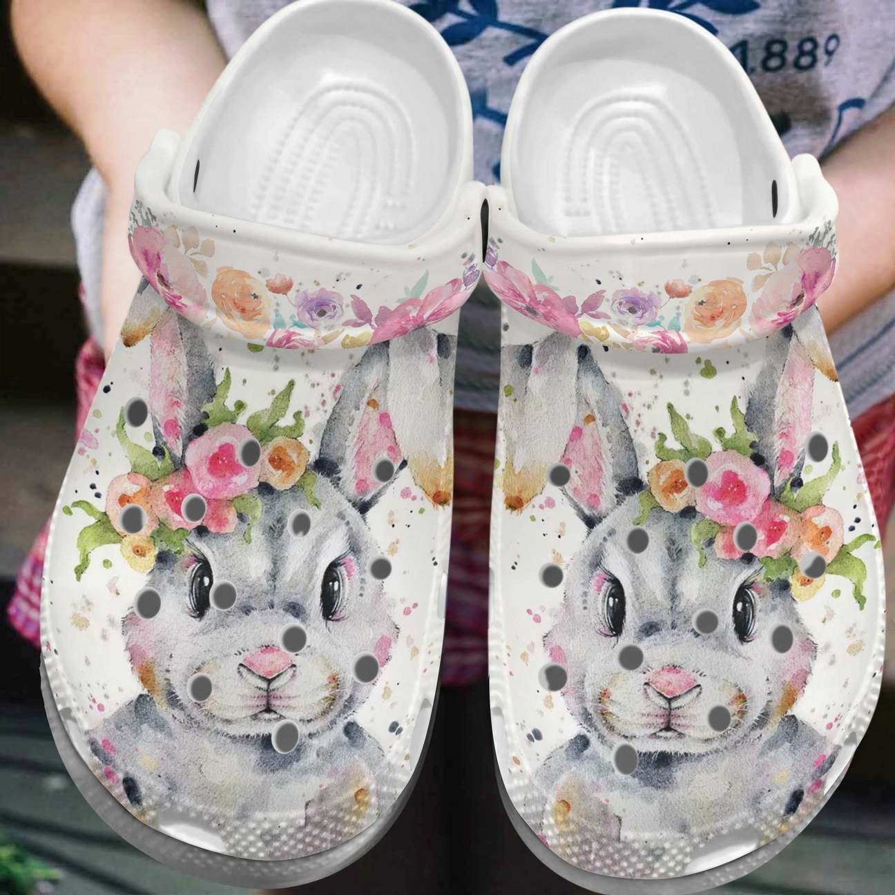 Rabbit Personalized Clog, Custom Name, Text, Color, Number Fashion Style For Women, Men, Kid, Print 3D Rabbit V1