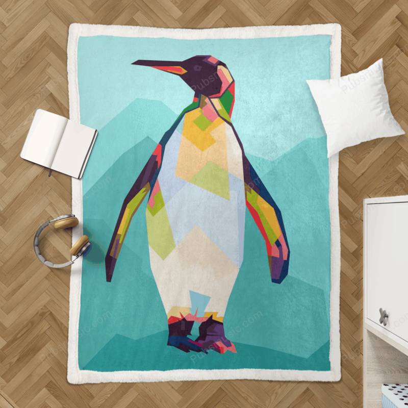 Penguin WPAP Pop Art – Animals Wpap Sherpa Fleece Blanket