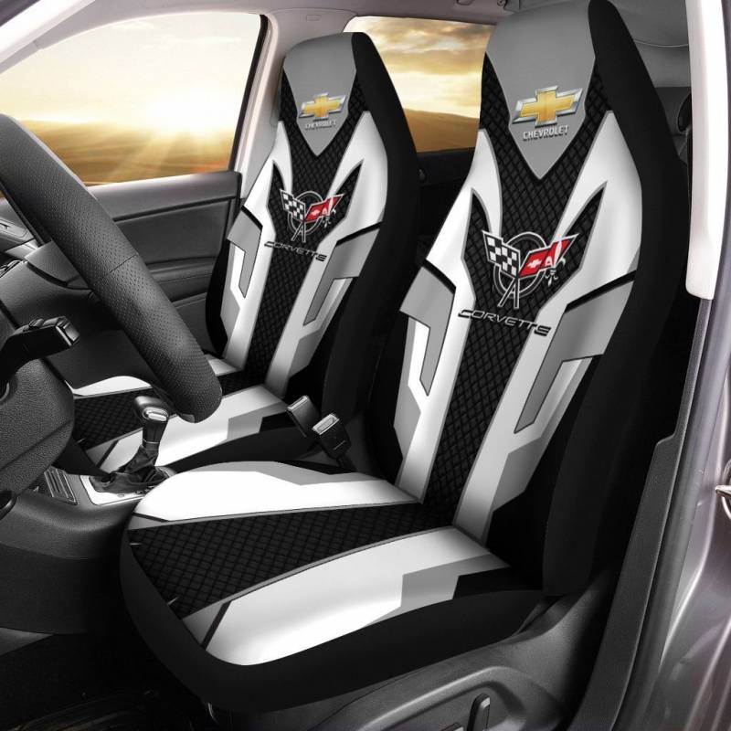 Chevrolet Corvette- NCT Car Seat Cover (Set of 2) Ver 4 (White)