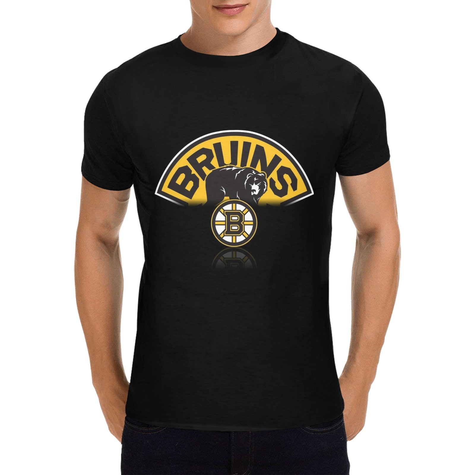 Boston Bruins Men’S Heavy Cotton T-Shirt Black