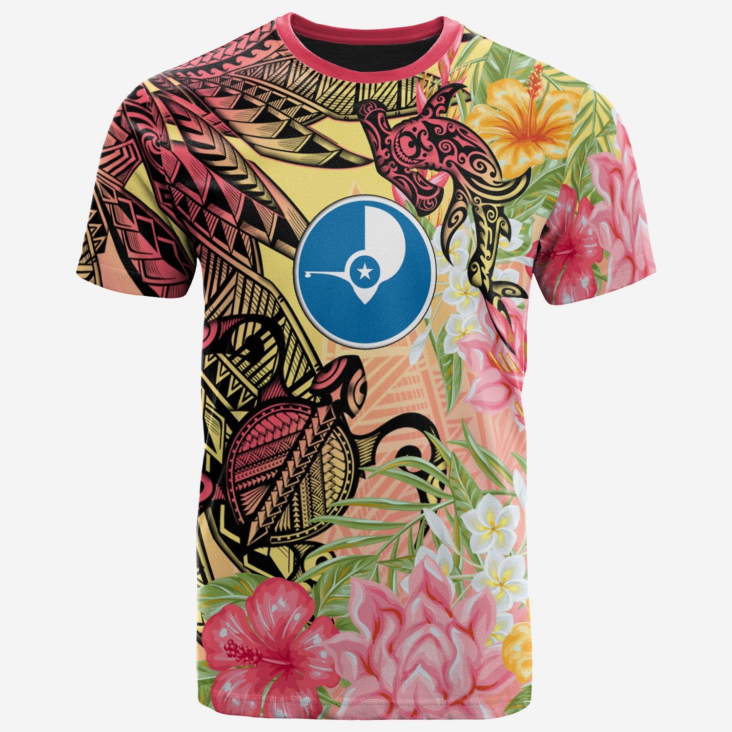 Yap State T-Shirt – Flowers Tropical With Sea Animals