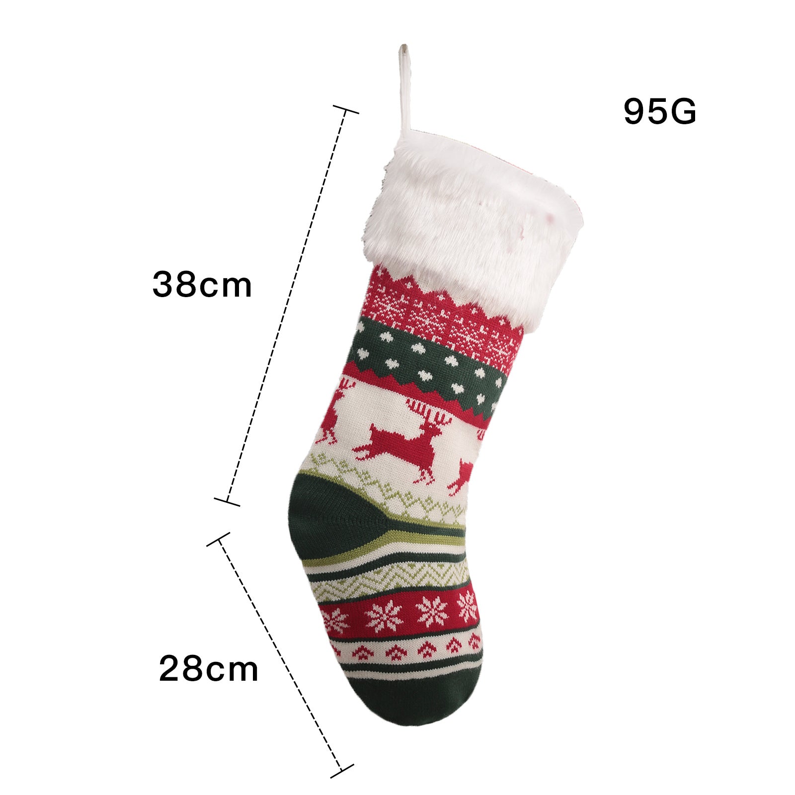 Christmas Tree Ornaments Allover Printed Knitted Christmas Stocking Candy Bag Wall Decoration