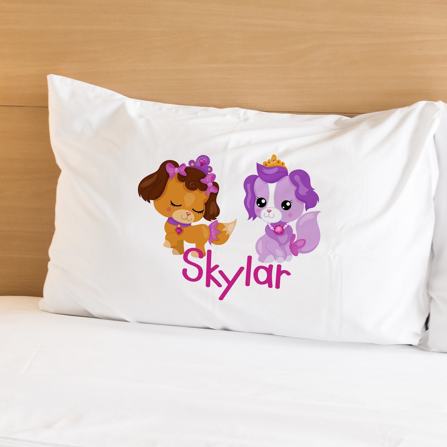 Pillow For Girl Personalized Bed Pillowcase Preschool Girl Puppy Pet Decor