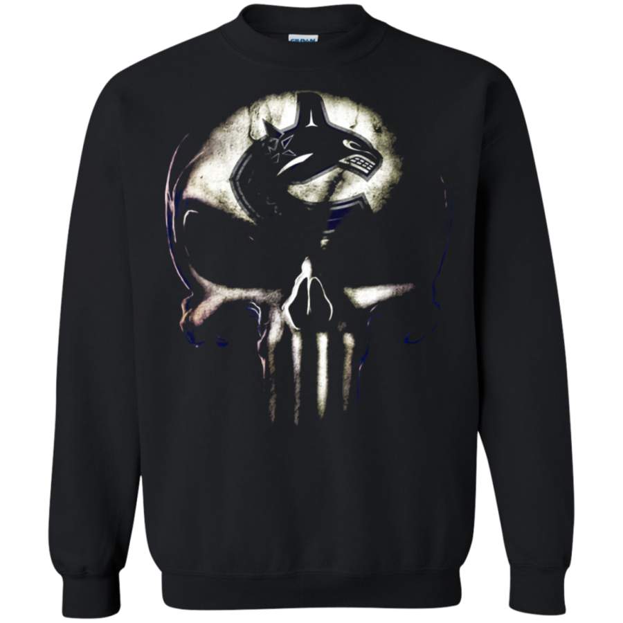 AGR Vancouver Canucks The Punisher Mashup Ice Hockey Sweatshirt