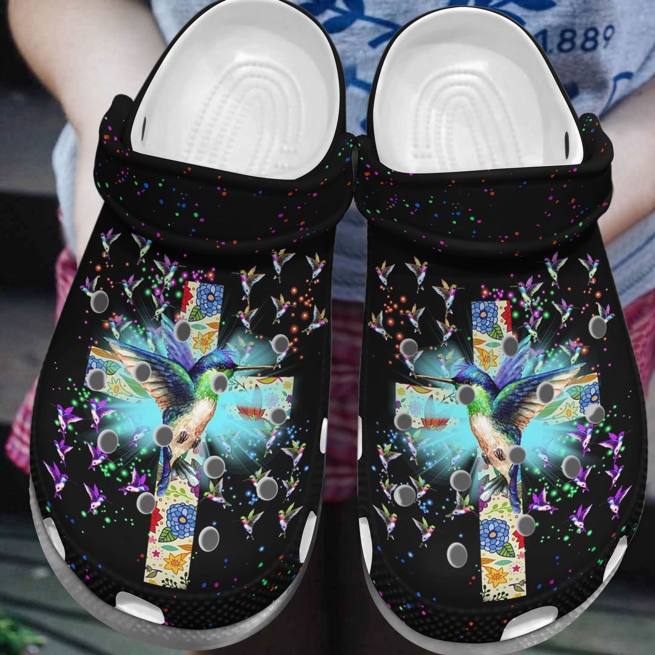 Hummingbird Personalized Clog, Custom Name, Text, Color, Number Fashion Style For Women, Men, Kid, Print 3D Cross