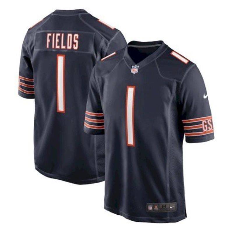 Chicago Bears Justin Fields #1 2021 Draft NFL Navy Blue Jersey For Fans