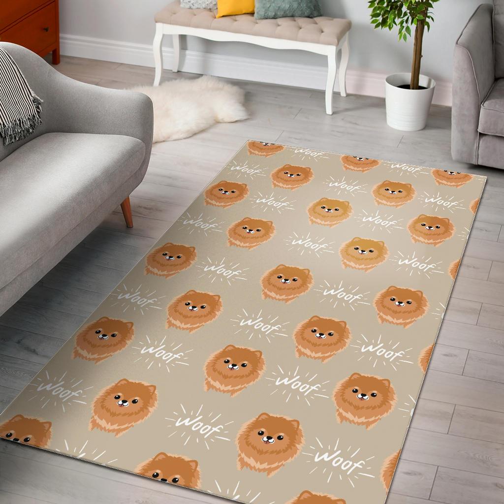 Cute Brown Pomeranian Puppy  Area Rug