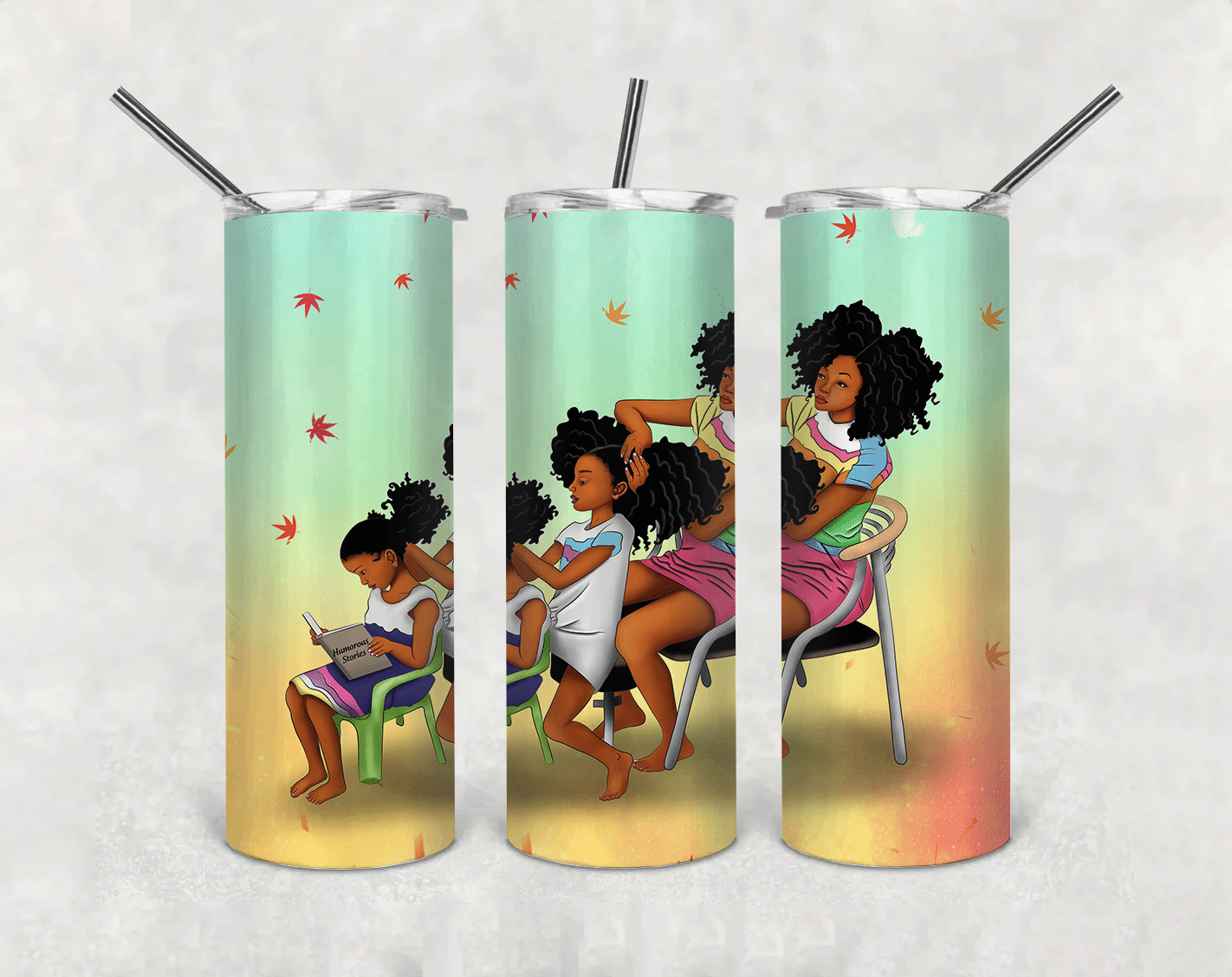 Tumbler For Black Mom Tumbler African American Black Mom And Daughter Art Tumbler For Black Girl