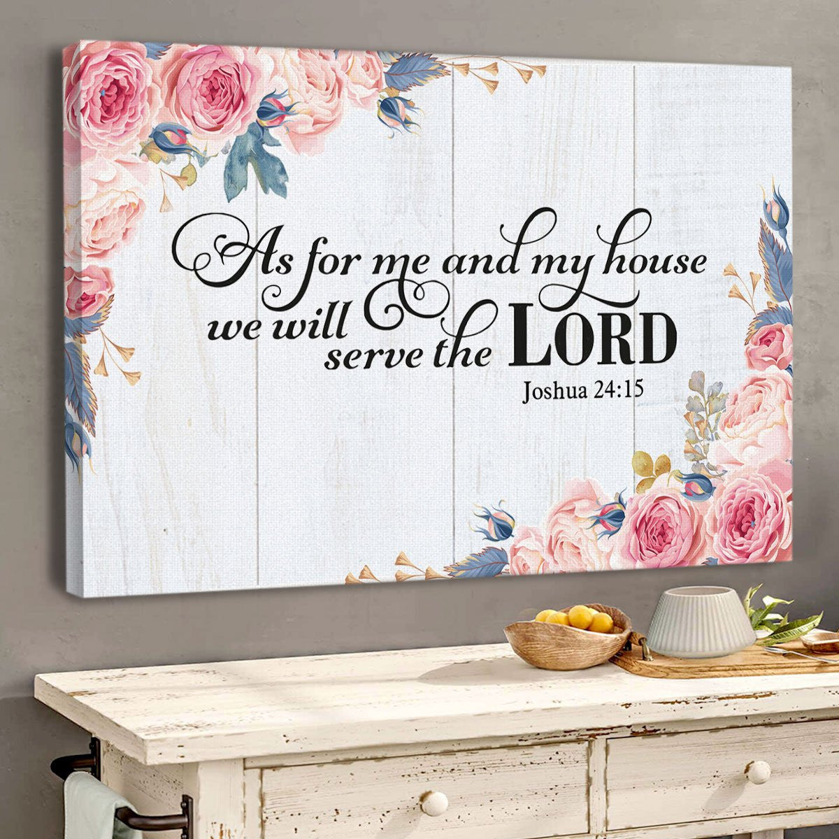 We Will Serve The Lord – Beautiful Flower Canvas Nuq47 Gift For Family, Wall Art Decor, Canvas Print, Home Decor