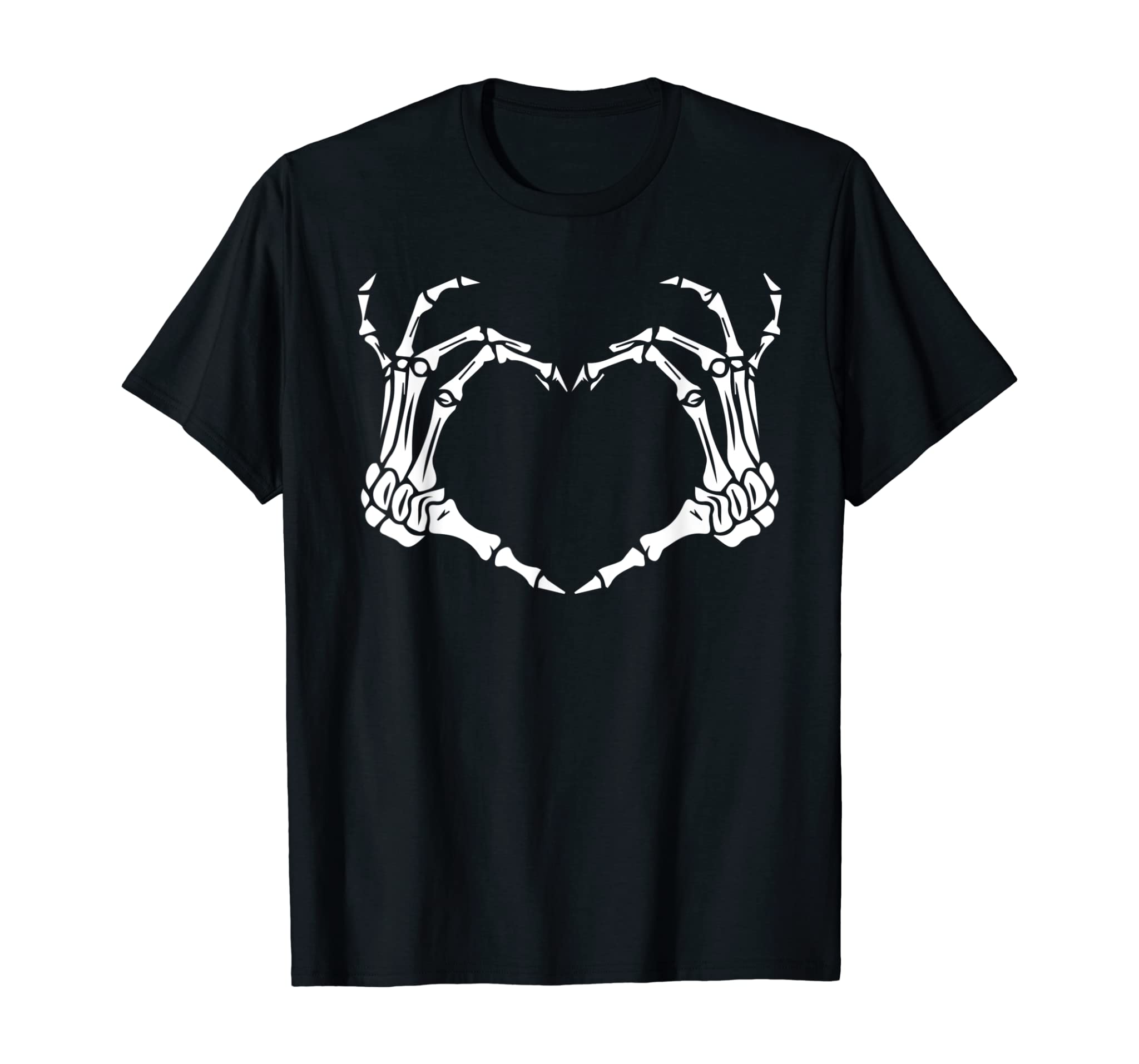 Skeleton Hand Heart Sign Bones Costume Funny Halloween Gift T-Shirt