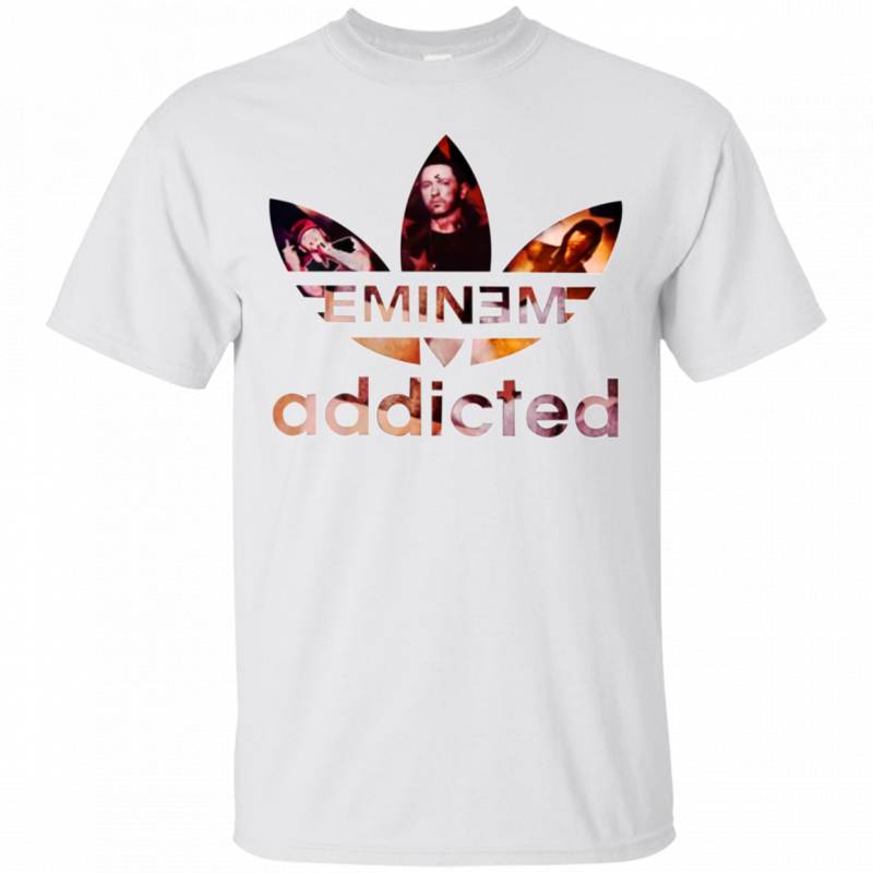 addicted_aw Eminem Addicted Shirt Rap Rapper Gildan Ultra White Cotton Men T-Shirt