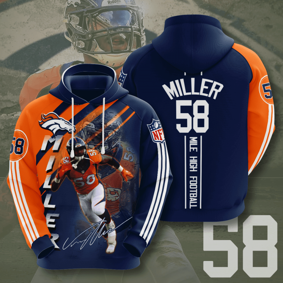 Denver Broncos Von Miller 44 Unisex 3D Hoodie Gift For Fans