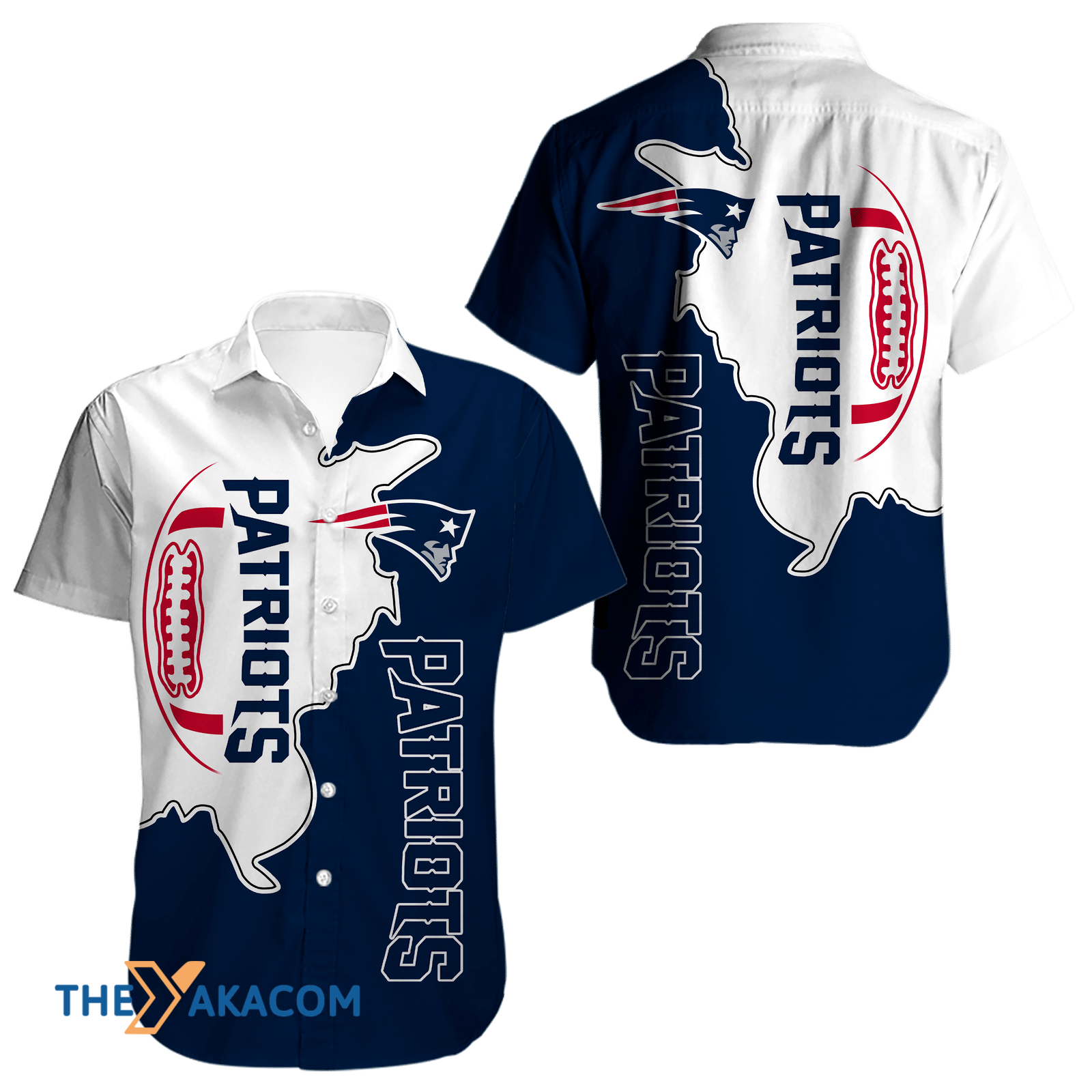 New England Patriots Two Tone Split For Fan Gift For Fan Short Sleeve Hawaiian Shirt