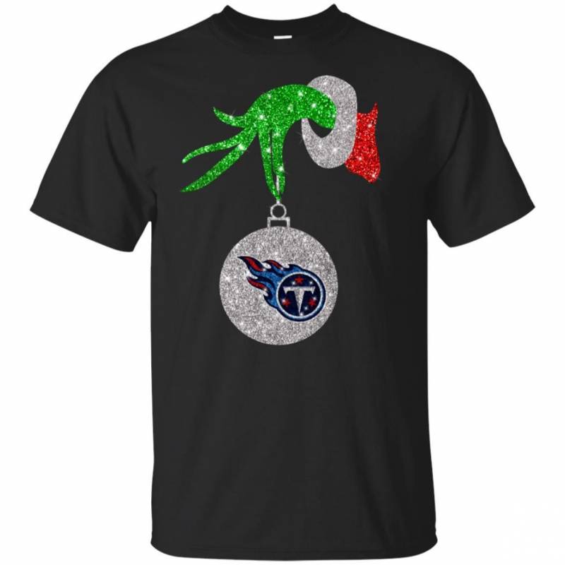 Tennessee Titans Glitter Grinch Monogram Ornament Christmas Gift Youth T-shirt