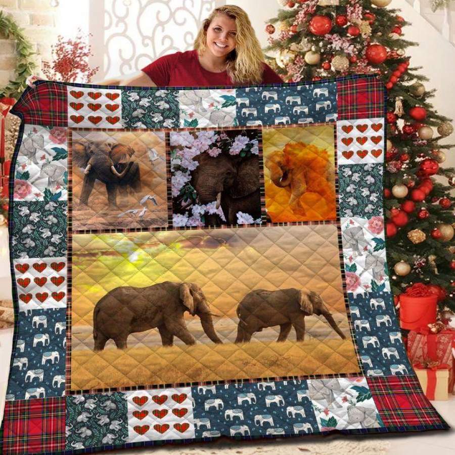 BH1409 – Elephant – Elephant And Flower – Quilt