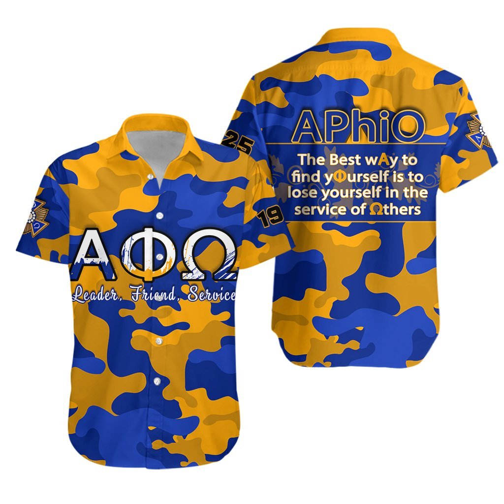 Alpha Phi Omega Hawaiian Shirt Version Camouflage Lt13