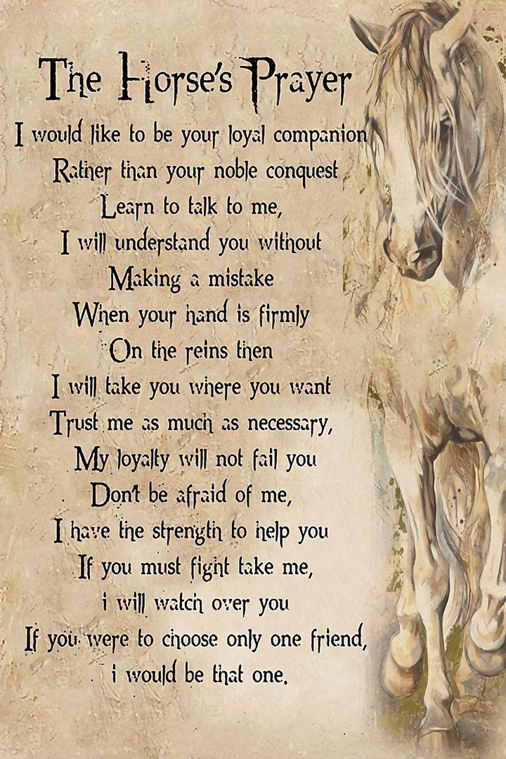 The Horse’S Prayer I Would Be That One Gift For Family Home Decor Matte Canvas Canvas Prints