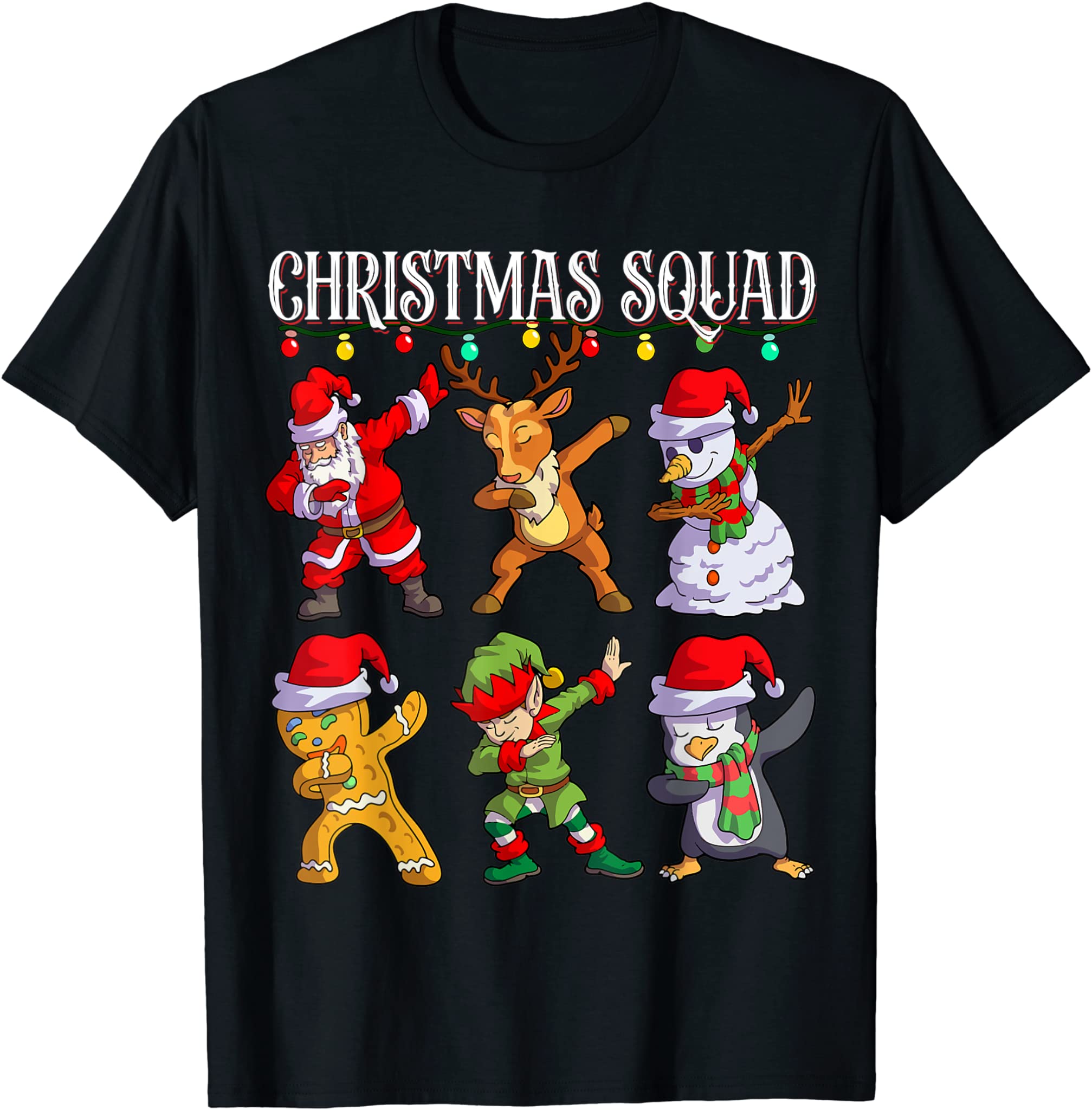 Christmas Dab Santa Friends Matching Family Christmas Squad T-Shirt