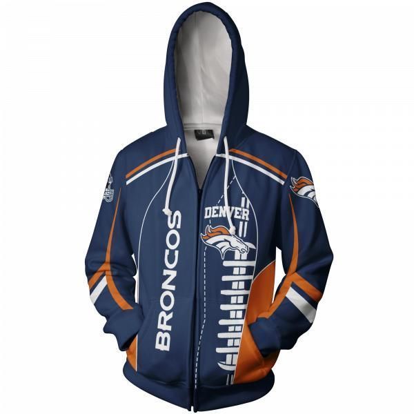 Denver Broncos 3D Zipper Hoodie 3D Zipper Hoodie Zipper Hoodie 3D Zipper Hoodie Apparel Ds0 04990