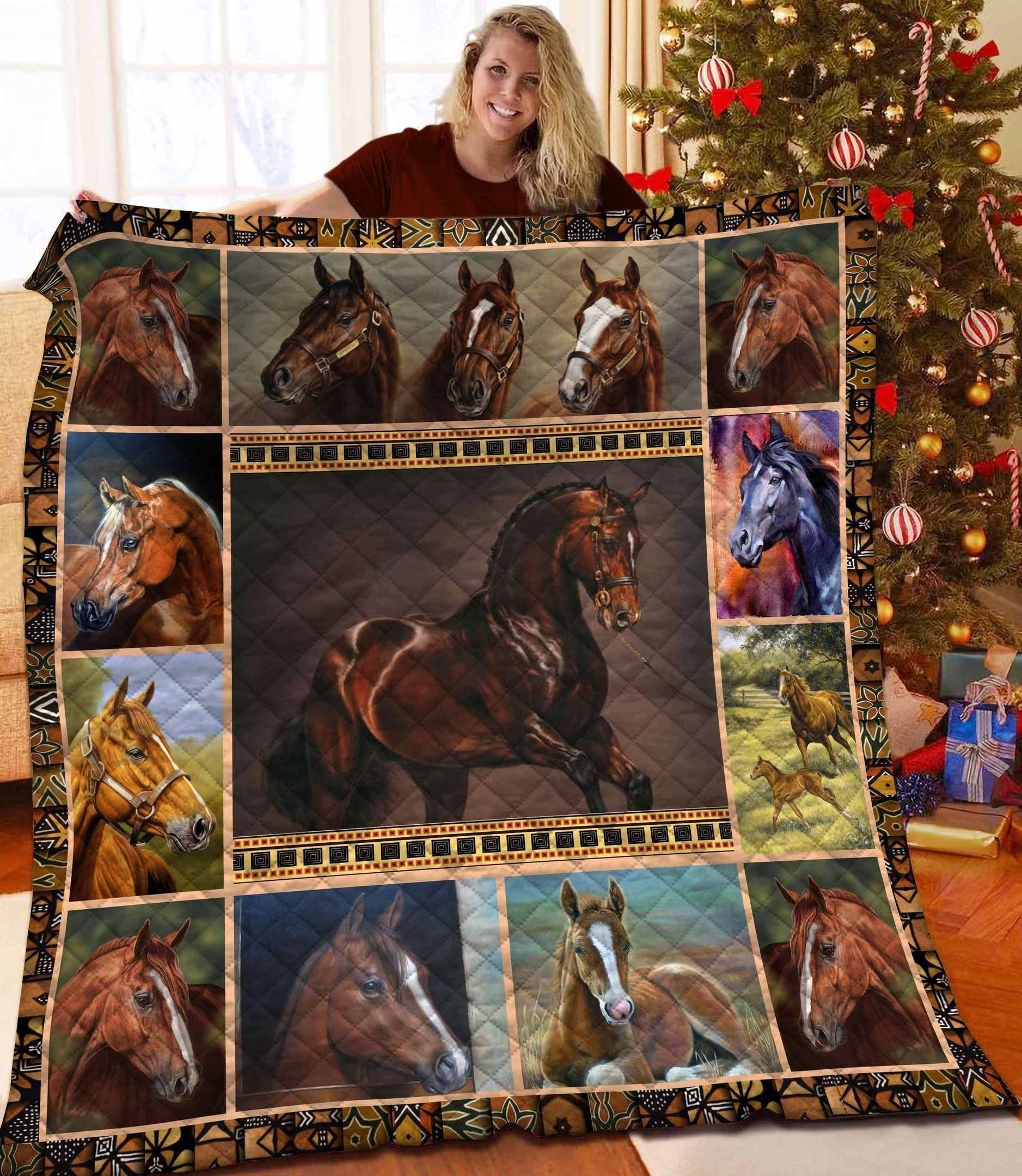 Animal  Horse Running  Quilt Blanket