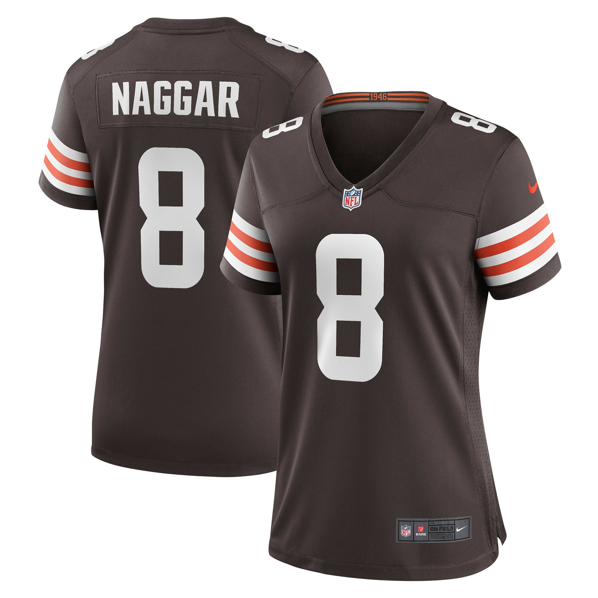 Chris Naggar Cleveland Browns Womens Game Jersey – Brown NFL