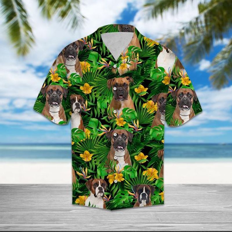 Boxer Wild Flower Green Awesome Design Unisex Hawaii Shirt For Men And Women Ha108525