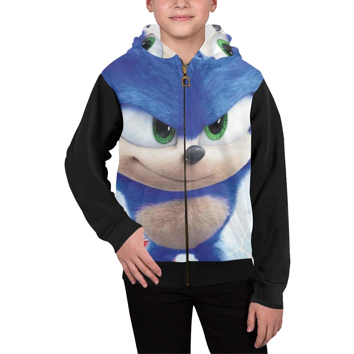 Sonic The Hedgehog Kids’ All Over Print Full Zip Hoodie