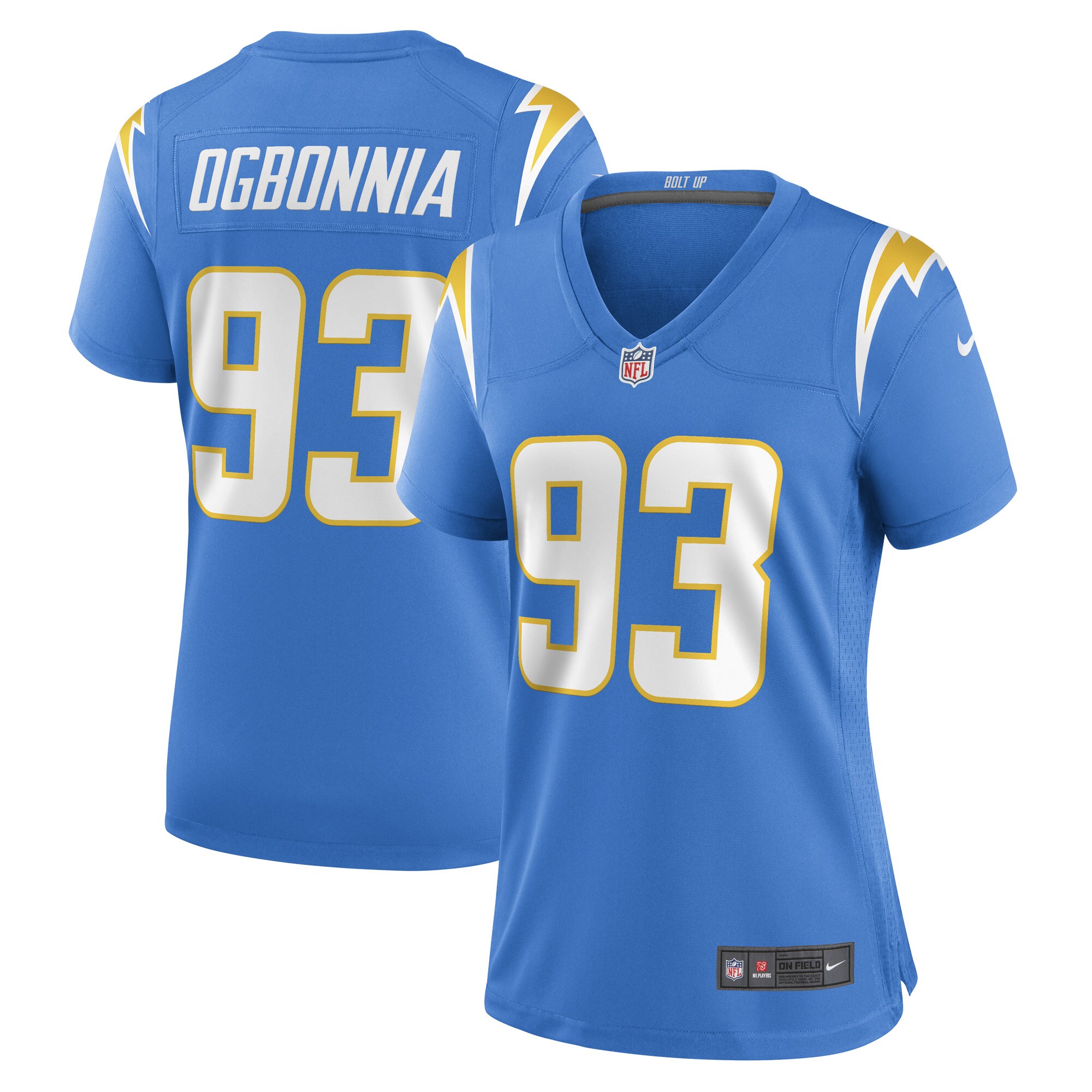 Women’s Los Angeles Chargers Otito Ogbonnia Powder Blue Game Player Jersey