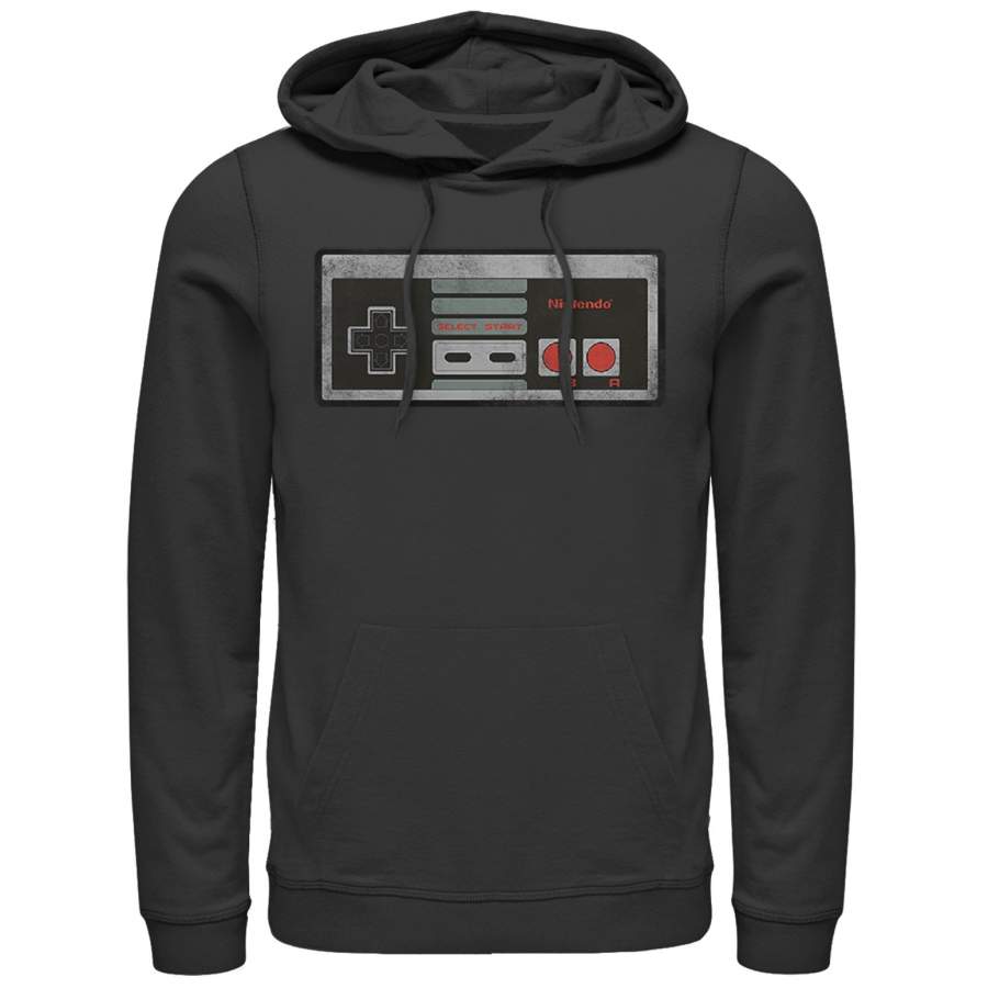 Nintendo Men’s Classic NES Controller  Lightweight Hoodie Black