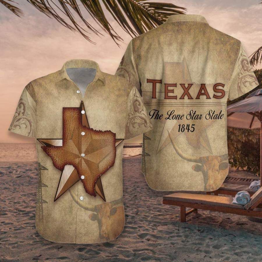 Texas The Lone Star State 1845 Hawaiian Shirts