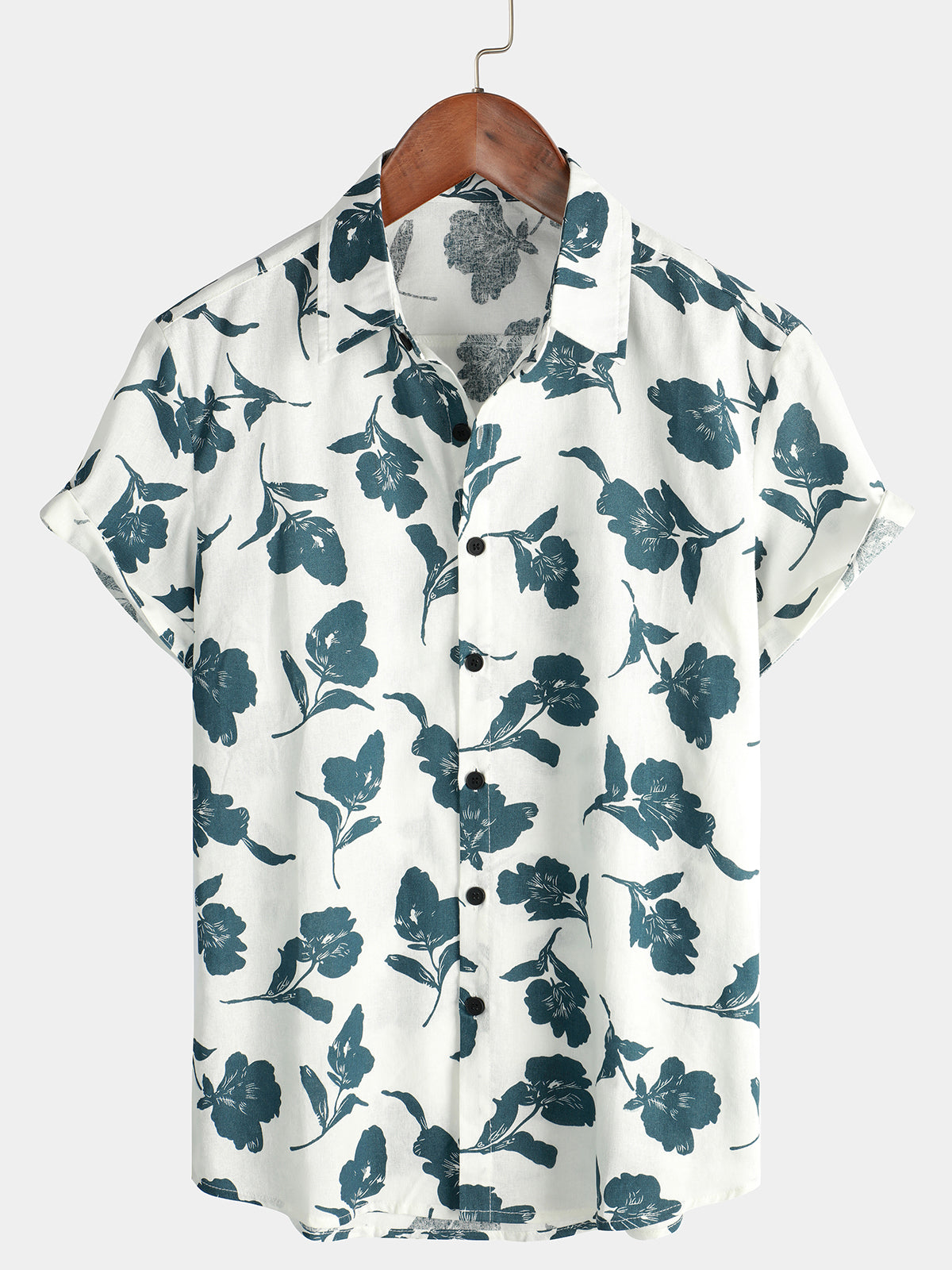 Summer Casual Top Floral Breathable Soft Holiday Cotton Linen Short Sleeve Hawaii Shirt Ha92242