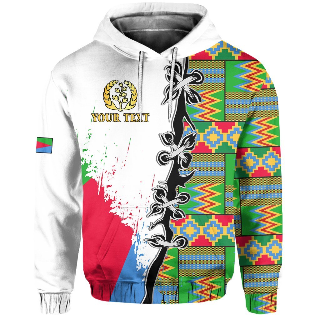 (Custom Personalised) Eritrea Special Knot Hoodie African Pattern Version White Lt13