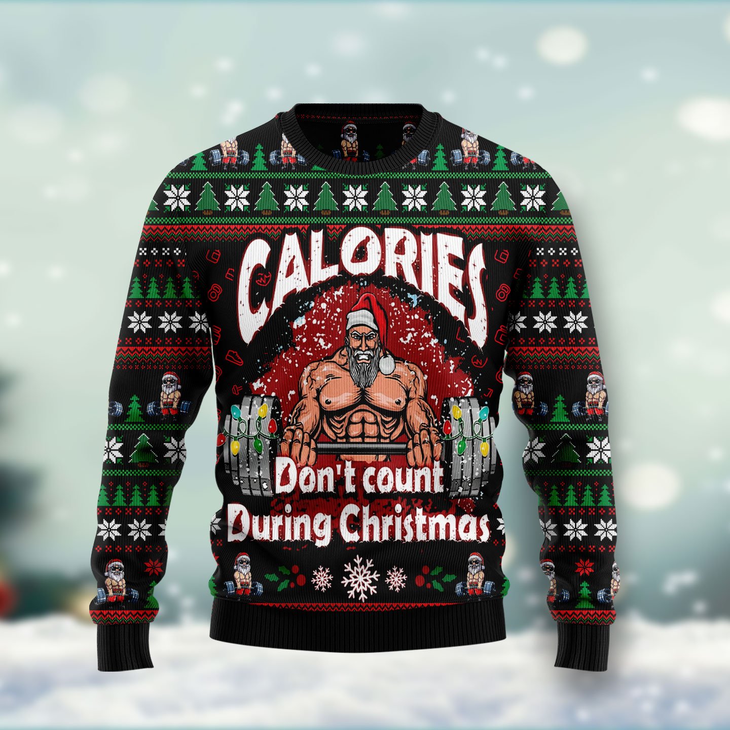 Calories Dont Count During Christmas  HT011202 unisex womens & mens, couples matching, friends, funny family ugly christmas holiday sweater gifts (plus size available)