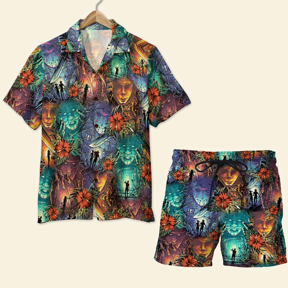 Horror Movie Film Hawaii Shirt And Men Beach Shorts 4 Ha36358