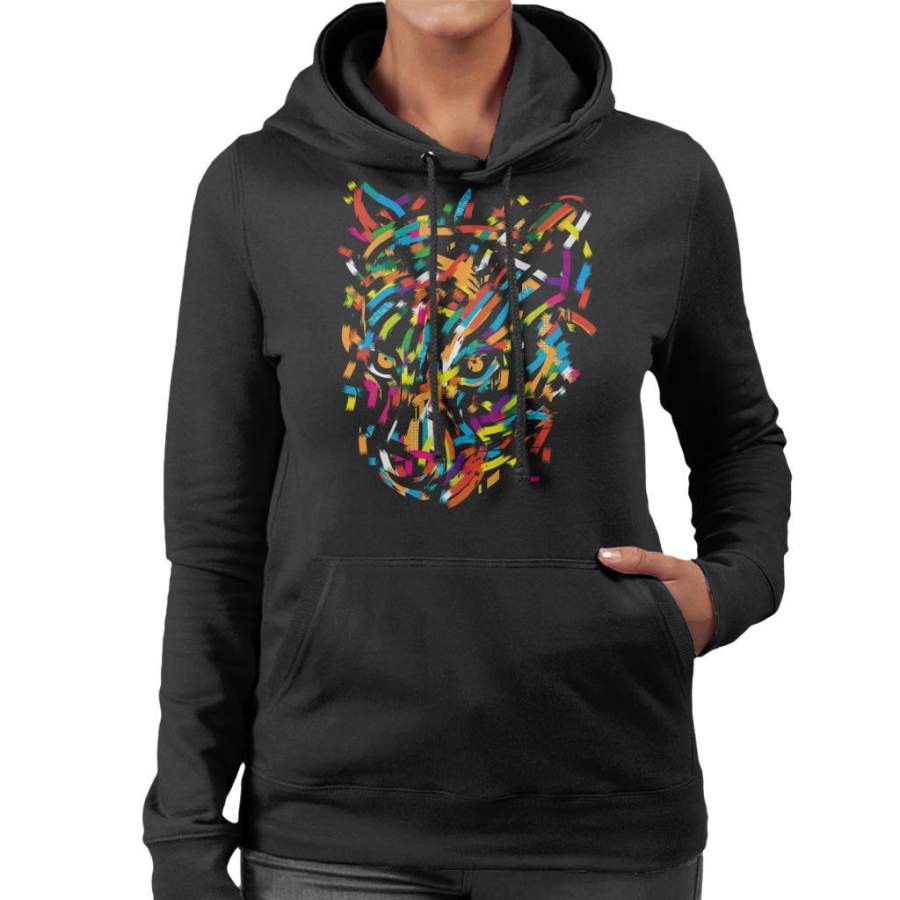 Colourful Leopard Smudges Women’s Hooded Sweatshirt