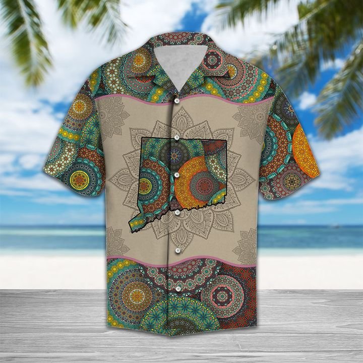 Awesome Connecticut Mandala Hawaiian Shirt Summer Button Up For Men, Women, Couple