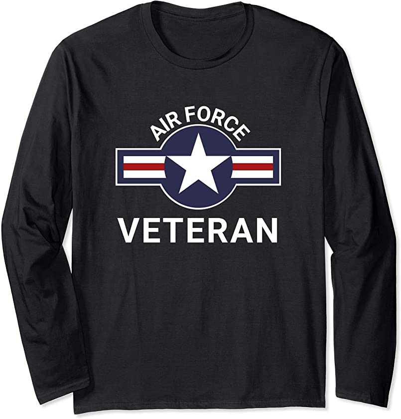 Air Force Veteran with Vintage Aircraft Roundel Long Sleeve T-Shirt